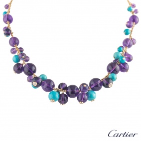 Cartier Rose Gold Multi-Gemstone Les Delices Necklace
